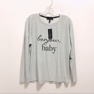 🆕 2-Piece Women’s Derek Heart BONJOUR BABY Eiffel Tower Paris France Pajama Set